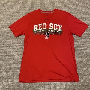 Boston Red Sox Nike T-Shirt Standard Fit Red Blue Authentic Collection Mens L